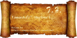 Tamaskó Herbert névjegykártya